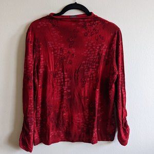 Red mock turtleneck top